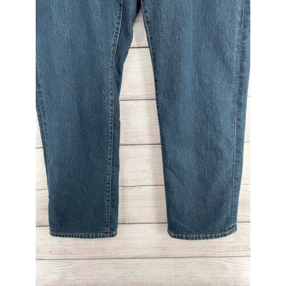 Lands' End Flannel‎ Lined Straight Leg Jeans Men's 38x32 Blue Dark Wash Denim - Picture 6 of 14